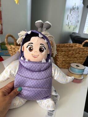 Disney Plush Doll in Purple Monster Costume with White Accents